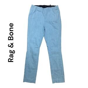 Rag + Bone womens 6 small lightweight ankle pants light wash blue business casu